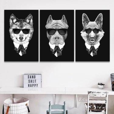 Imagem de Quadro Mosaico 120x60 Pug Yorkshire,Chihuahua, Cavalier King - IQuadro