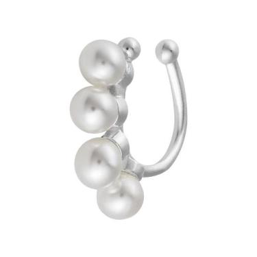 Imagem de Piercing Prata ORB Pressão com Perola C15 L15 A4mm - Convex