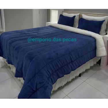 Imagem de Coberdrom de Sherpa Pele de Carneiro Queen Azul - Têxtil Casa