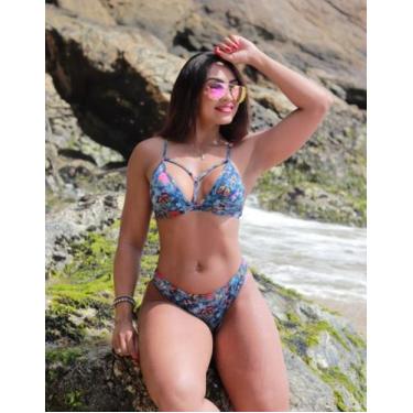 Imagem de Biquini feminino decote borboleta - PENELOPE JOY, G, Azul