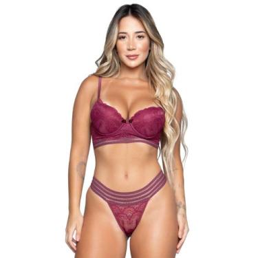 Imagem de Kit 5 Conjuntos Lingerie Vekyo Bojo e Renda Com Elástico Sensual, P, S