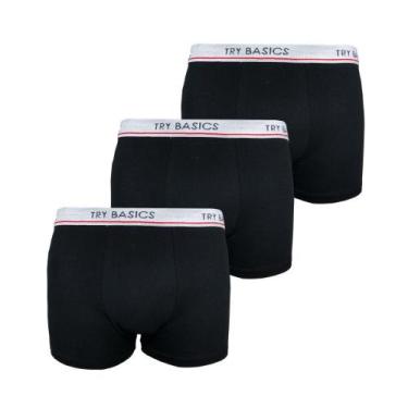 Imagem de Kit 3 Cuecas Boxers Infantil Box Algodão Cotton Conforto - Try Basics,