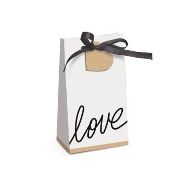 Imagem de Caixa Special Trapézio Branco Love Felizes para Sempre 7,5x4x13cm  - 0