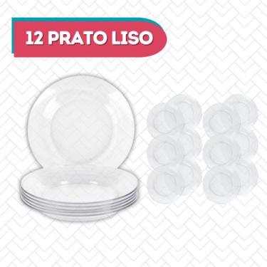 Imagem de 12 Prato Astral 22cm Transparente Resistente Ideal P/ Jantar - PRATICA