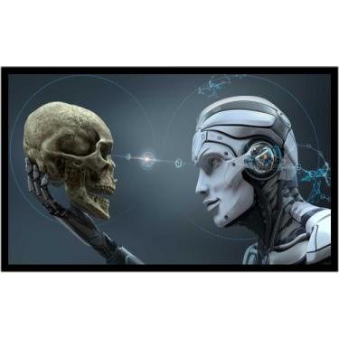 Imagem de Quadro Decorativo Tecnologia Robô Crânio Ficção Salas Quartos Escritór