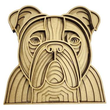 Imagem de Escultura Mesa Casa Escritorio Cão Cachorro Bulldog 14x13cm - Lapidare