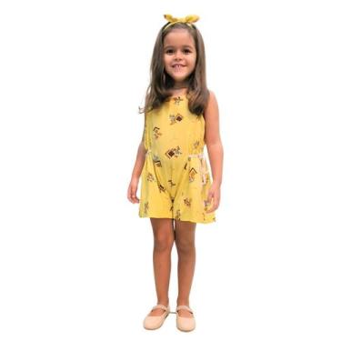 Imagem de Macacão Emma - amarelo em viscolinho - Amora Modinha, 4 anos