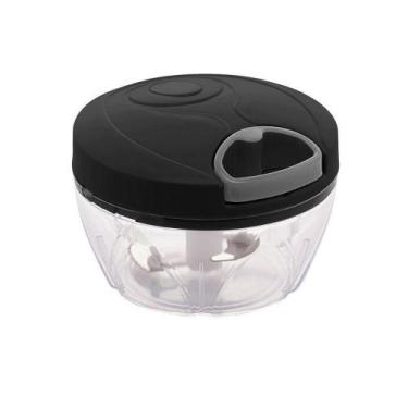 Imagem de Mini Processador De Alimentos Manual Plástico Com 3 Lâminas Mesa Posta