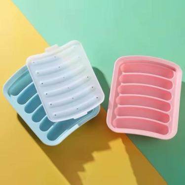 Imagem de Molde de silicone para salsicha com 6 cavidade e tampa - bazar do saar