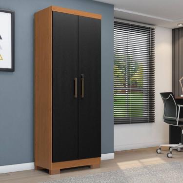 Imagem de Armário Multiuso 2 Portas Max Plus 60x187cm Cinamomo / Preto