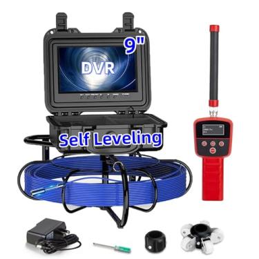 Imagem de Localizador de câmera de esgoto, câmera de inspeção SYANSPAN para esgoto, câmera de endoscópio DVR 512 Hz com luz, boroscópio com tela HD de 22 cm, à prova d'água com 12 luzes ajustáveis, dreno e