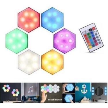Imagem de 6 Luminária Rgb Led Controle Remoto Colorido Decoração Casa - Alfa par