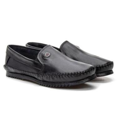 Imagem de Sapato Sapatilha Masculina Mocassim Antistress Casual Couro Liso-Masculino