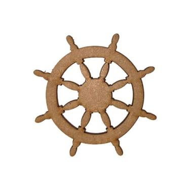 Imagem de Aplique Timão Barco 7cm Mdf Madeira - ATACADÃO DO ARTESANATO MDF