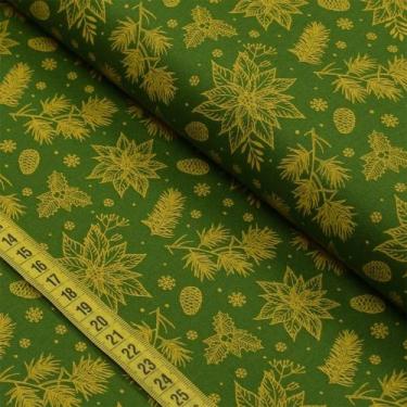Imagem de Tecido Estampado para Patchwork - Natal : Flor Espírito Santo Verde 26