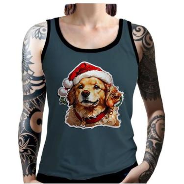 Imagem de Regata Camiseta Tshirt Natal Festas Cachorro Golden Ret Neve - Enjoy S