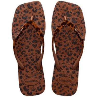 Imagem de Chinelo Havaianas Feminino Slim Square Velvet Marrom-Feminino