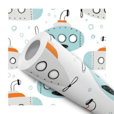 Imagem de Papel de Parede Adesivo Submarino Infantil Bebê Quarto - DELIQUADROS, 