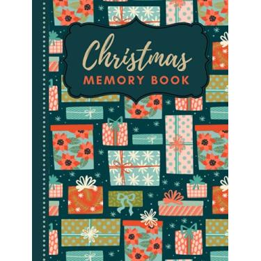 Imagem de Christmas Memory Book: Orange Gold Green Wrapped Gift Pattern / Hardcover 8.5x11 Holiday Journal to Write In / Time Capsule Book To Save Family ... and Journaling Gift for Creative Crafters