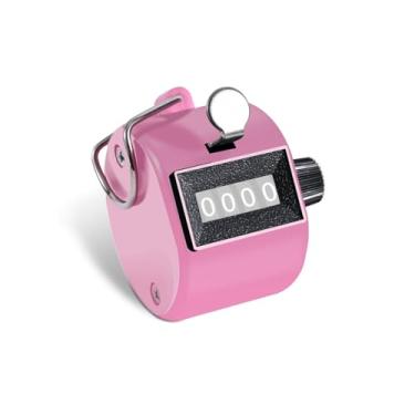 Imagem de Contador de contagem manual de metal com contador de 4 dígitos, contador de números mecânicos portáteis, clickers de arremesso, árbitro, contador de cliques para beisebol, treinamento, tricô, pessoas,