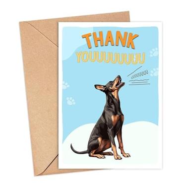 Imagem de Cartão de cachorro Doberman Pinscher, cartão de agradecimento para cães, trocadilho fofo cartão de agradecimento para ele, para amigos, professor, chefe, colega de trabalho, presente para amantes de