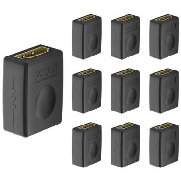 Imagem de VCE Pacote com 10 conectores HDMI HDMI fêmea para fêmea, compatível com cabo 3D 4K 1080P HDMI extensor para Roku TV Stick Chromecast, Nintendo Switch, Xbox One, PS4 PS3, PC e mais