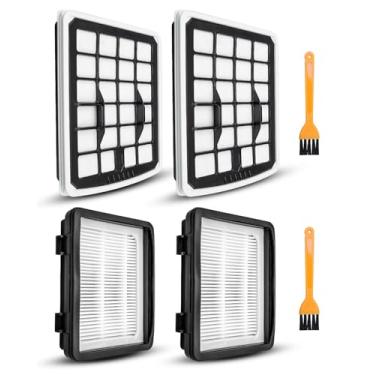 Imagem de 2 conjuntos de filtros de substituição compatíveis com aspirador de pó sem saco Eureka NEN180 NEN186BL, 2 elementos de filtros de copo de poeira e 2 filtros