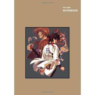 Imagem de sketchbook Dot Grid Large: Dotted Pages, 110 White Pager, B5, 7 x 10 inches, Sagara Sanosuke Rurouni Kenshin Wandering Samurai Design Notebook Cover.