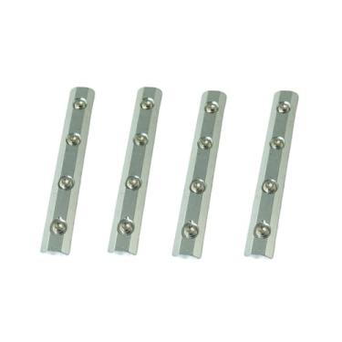 Imagem de PZRT 4 conjuntos de conectores de perfil padrão europeu Série 1515 Conector reto de perfil de alumínio com fixador de parafuso M4 para roteadores CNC, impressoras 3D, peças de juntas de perfil de