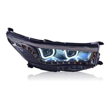 Imagem de Estilo de carro compatível com Toyota Highlander 2015-2017 Farol LED DRL Hid Head Lamp Angel Eye Bi Xenon Acessórios(Headlight No Bulb)