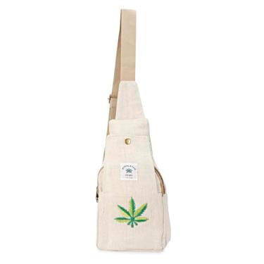 Imagem de Mochila tiracolo de cânhamo - Bolsa transversal de cânhamo - Mochila de ombro de cânhamo com alça ajustável para homens e mulheres, Creme, Design-7