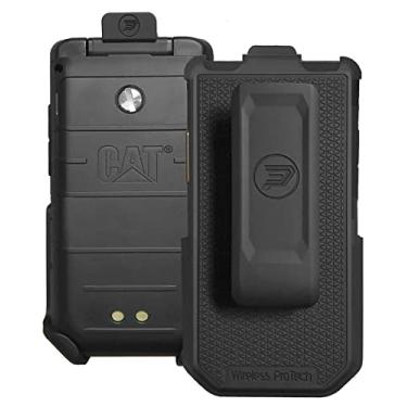 Imagem de Wireless ProTech Capa compatível com telefone flip CAT S22. Ajuste seguro, coldre leve com trava de liberação rápida e clipe de cinto giratório