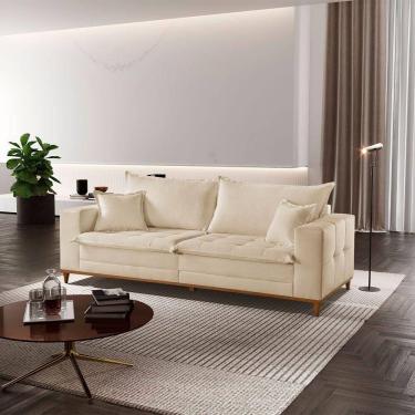 Imagem de Sofá Matrix 02 Módulos De 80cm B25cm Meu Sofá Online A294 Linho Creme