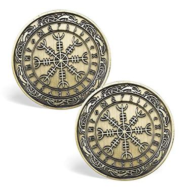 Imagem de Moeda Viking Helm of Awe | Moeda Viking Aegishjalmur | Talismã protetor da mitologia nórdica | Presentes viking para homens e mulheres