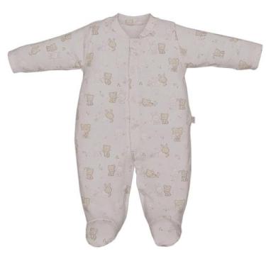 Imagem de Macacão Bebê Sem Pé Menina Suedine Rosa Stefani Coelhinho - Upi Ulli, 