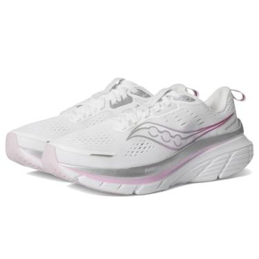 Imagem de Saucony Tênis de corrida feminino Guide 18 Road, Branco/Fúcsia, 35