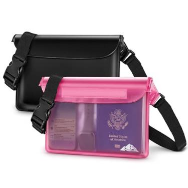 Imagem de HEETA Pochete à prova d'água, bolsa seca à prova d'água, pacote com 2/3/4 para bolsa de passaporte, alça de cintura ajustável para natação, caiaque, barco, remo e acessórios para prancha de cruzeiro