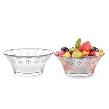 Imagem de Jogo de Sobremesa 2 Taças Mini Bowl Vidro Transparente Cotton 100ml Em