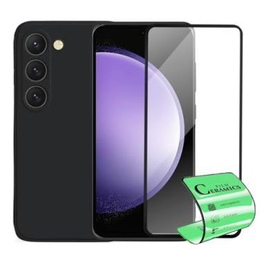 Imagem de Kit Película Premium 9D Cerâmica e Capa Capinha VELUDO preta Compatível Com Samsung Galaxy S23 FE