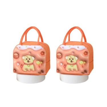 Imagem de Kit 2 Lancheira Escolar Iguais De Desenho Animado Infantil Bolsa Portá