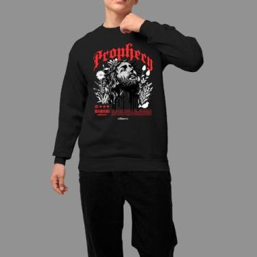 Imagem de Moletom Gola Careca Basico Masculino Casual Estiloso Inverno Blusa De 