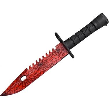 Imagem de Modelos de brinquedo de faca baioneta de plástico CSGO M9 (A teia carmesim)