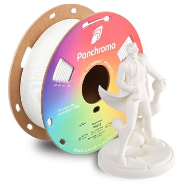 Imagem de Polymaker Filamento de impressora 3D Panchroma, filamento de impressão 3D branco 1,75 mm 1kg, imprime melhor do que PLA, permite impressão de alta velocidade, compatível com a maioria das impressoras