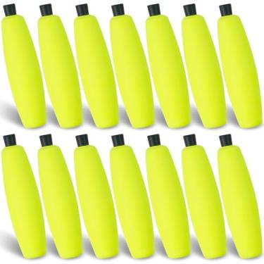 Imagem de JSHANMEI Boias de peixe-gato, flutuadores vibrantes de espuma dura flutua forte flutuabilidade de charutos para peixe-gato, equipamento de pesca em água salgada de água doce, 7,6 cm, 20 peças, amarelo