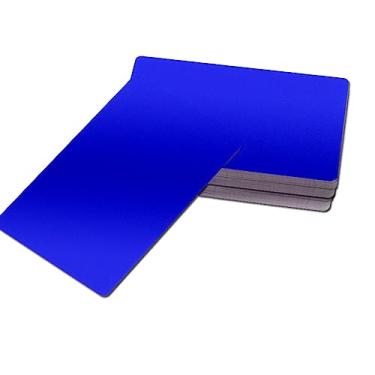 Imagem de Pacote com 150 cartões de visita de metal, folha de alumínio em branco, gravação a laser, etiquetas de metal, materiais para gravadores CNC, gravação a laser, cartões de presente DIY (azul escuro)