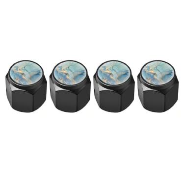 Imagem de 4 peças de tampas de haste de válvula de pneu, tampa de válvula de ar de metal, tampas de haste de roda de carro de alumínio, capas de haste universais para carros, caminhões, bicicletas,