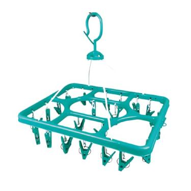 Imagem de Varal Dobrável Retangular com 24 Prendedores, Ideal para Secagem de Roupas Íntimas, Meias e Acessórios, Linha Premium ViZu (Turquesa)