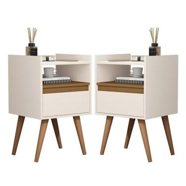 Imagem de Kit 2 Mesas de Cabeceira Suspensa / Com Pés Melissa Porta Basculante C