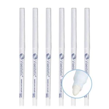 Imagem de Kit 6 Lapiseira Retrátil Marcação Corporal Lápis Branco Via Estetic