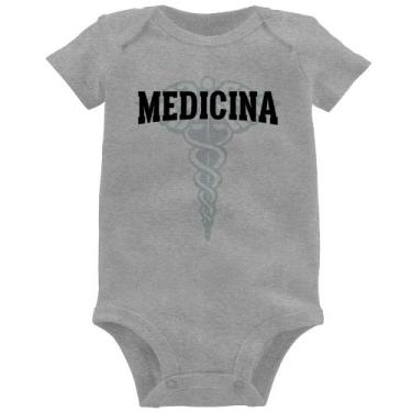 Imagem de Body Bebê Medicina - Foca na Moda, Cinza, GG